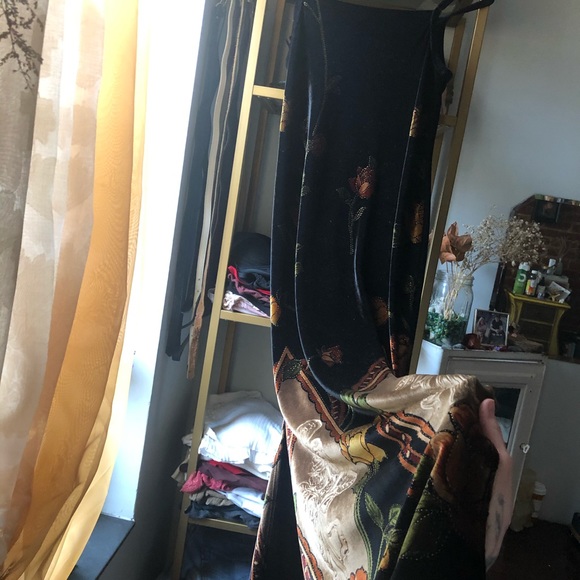 SOLD Y2K Velour Floral Maxi Dress - Picture 4 of 4